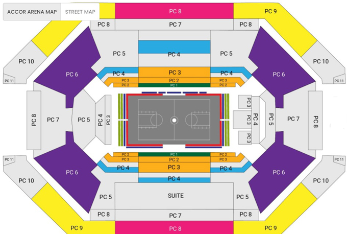 Mecz NBA Paryż arena plan miejsc wyjazdy | BP Gryf